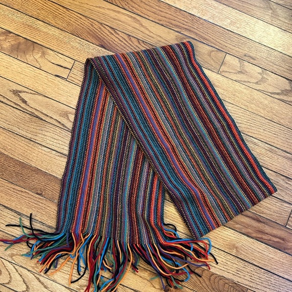 Johnston’s striped Scottish Wool Scarf - Picture 2 of 14